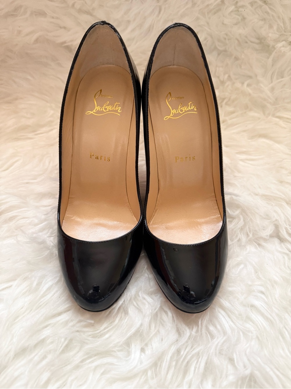Christian Louboutin Fifille 100 Patent Leather Heels Pumps in Black - Picture 4 of 10